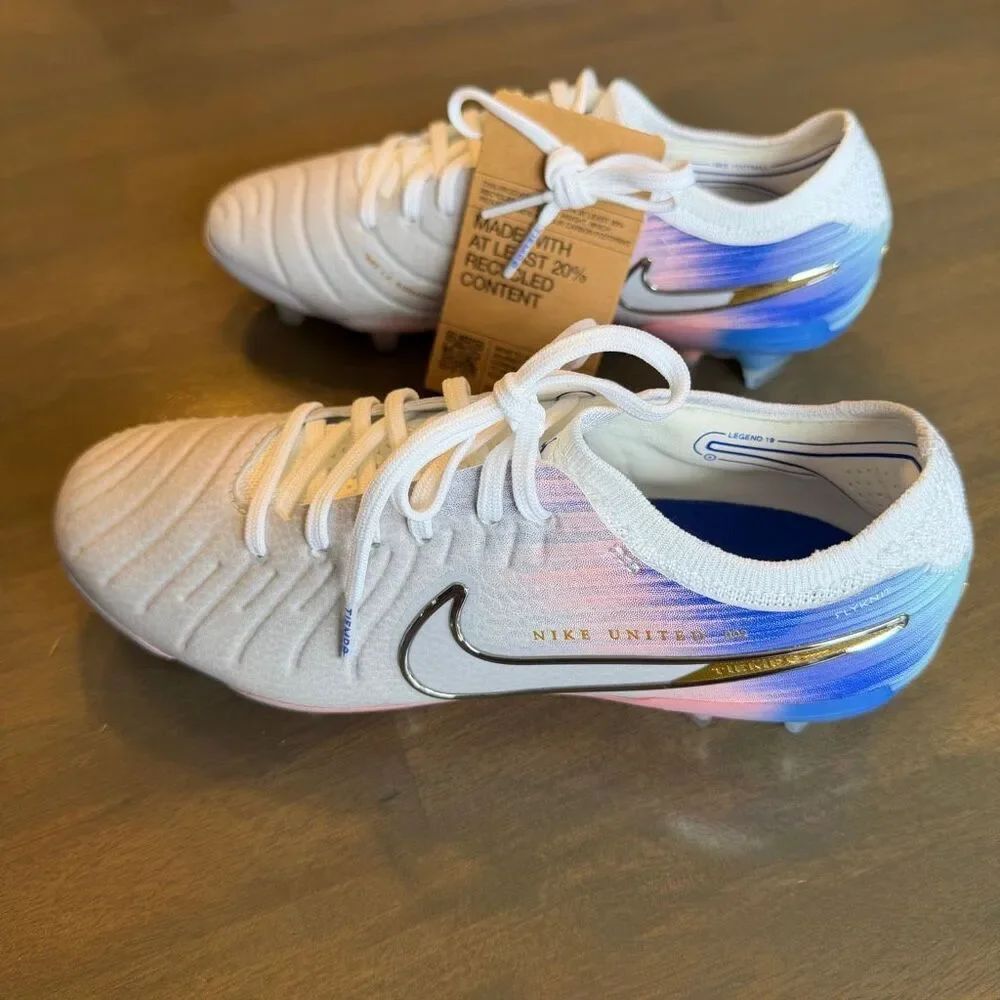 Nike United Tiempo Legend 10 Elite Mens size 4 Vast Grey Racer Blue